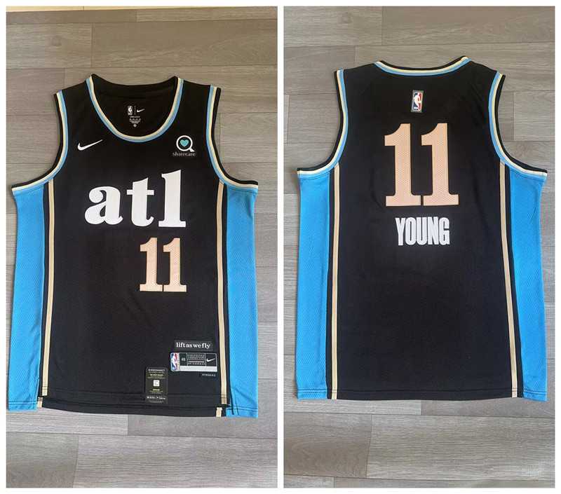 Hawks 11 Trae Young Black Nike 2023-24 City Edition Swingman Jersey->atlanta hawks->NBA Jersey